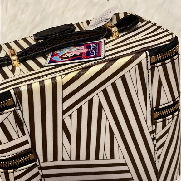 Henri Bendel Rare Striped Train Case Two-Layer - Picture 3 of 8